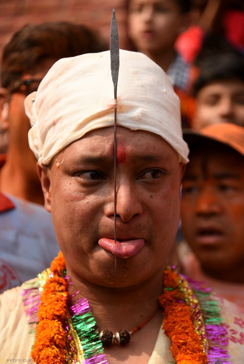 Famous Tongue Piercing Festivalnepal Notes Nepal Kantipur To