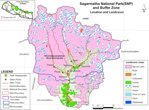map of sagarmatha national park
